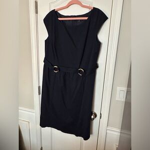 David Meister Sleeveless Navy Dress Sz 16W